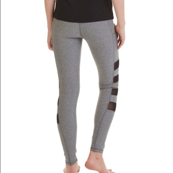 NWOT🧍🏻Dark Grey Leggings w/ Mesh Panels & Pocket - Picture 3 of 4